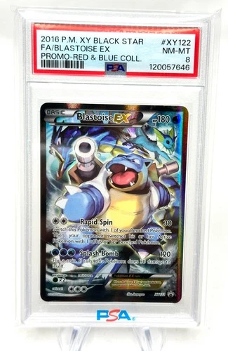 Pokemon PSA 8 Blastoise EX Black Star Promo XY122 Red & Blue 2016 kawayoo