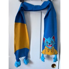 LankyBox Foxy Scarf Kids One Size Blue Yellow Excellent Plush Hands Feet Novelty