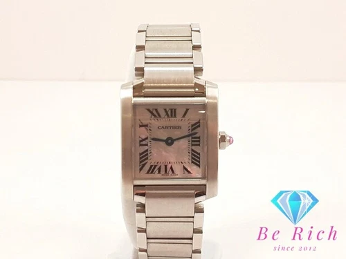 Cartier Tank Française SM Women's Watch W51008Q3 Pink Shell SS
