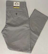 NEW ENGLISH LAUNDRY Men's Straight Fit CHINO Pants Stretch GRAY Flex Waist 32x32