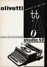 PUBBLICITA' 1938 OLIVETTI STUDIO 42 MACCHINA DA SCRIVERE PORTATILE CARATTERI