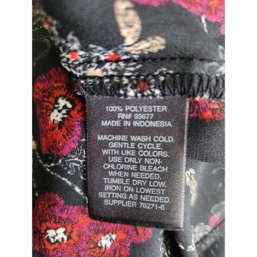 ANA button front floral peasant shirt sz XL stretch waist dark romantic witchy - Picture 7 of 9