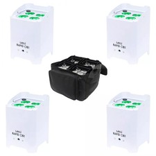 LEDJ Rapid QB1 RGBA White LED Par x4 with Padded Gear Bag Bundle
