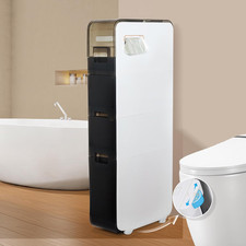 Ultra Thin Bathroom Storage Cabinet with Drawers for Living Room, Slim Bathroom,