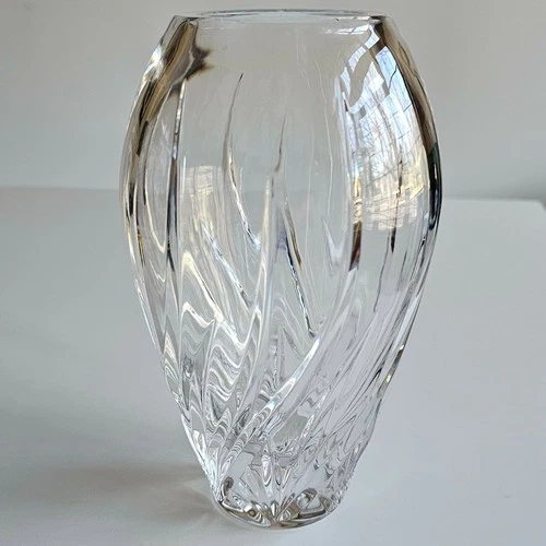 Vintage Marquis by Waterford Clear Crystal Vase - Modern Swirl Optic Pattern