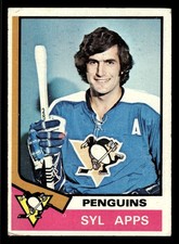 1974-75 Topps Syl Apps #13 - Pittsburgh Penguins - VG