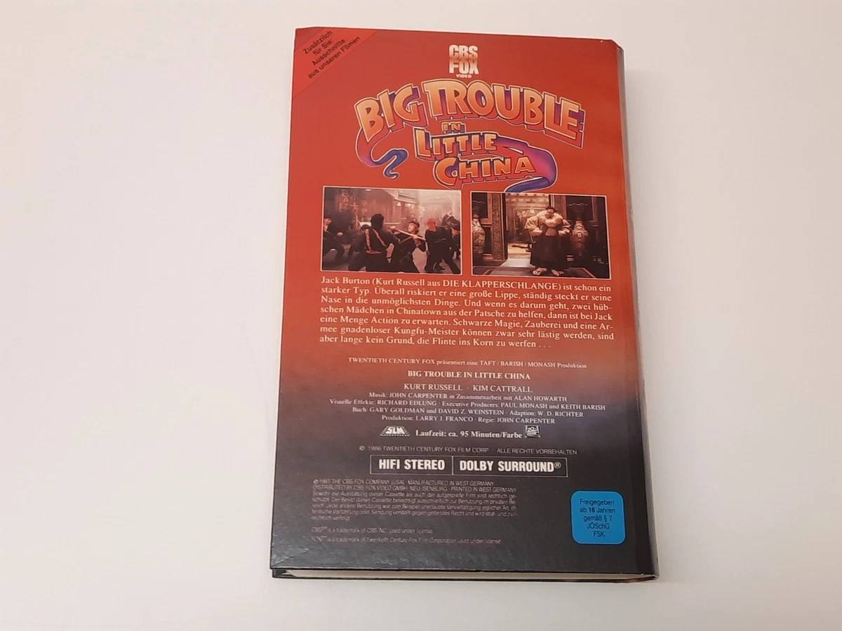 Big Trouble In Little China 1986 VHS German PAL Video Hartbox John Carpenter