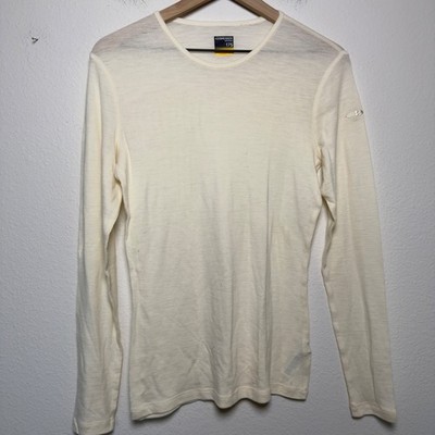 Icebreaker Women 100% Merino Wool Top L Cream Merino 175 Everyday Base Layer
