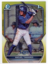 2023 Bowman Chrome MIGUEL TAMARES Yellow Refractor /75 #BCP-179 TAMPA BAY RAYS