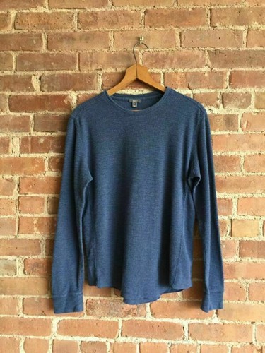 Vince Men's Thermal Shirt, Indigo, 100% Cotton Rib
