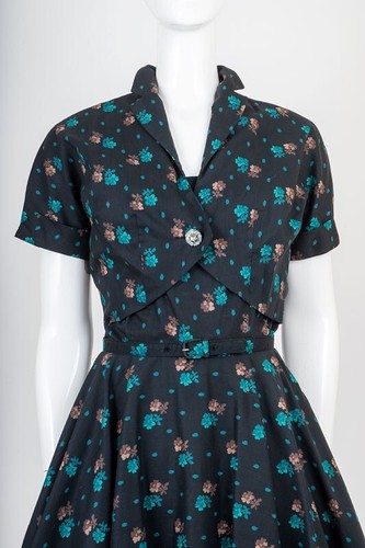 Vintage 1950s L'Aiglon Sundress W/ Shrug Gorgeous Colors Wonderful Print - Picture 3 of 10