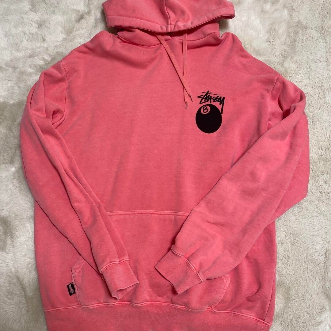 Stussy 8 Ball Hoodie Pink Double-sided Print Brushed Back Stussy 8 Ball Hoodie Pink Double-sided Print Brushed Back
