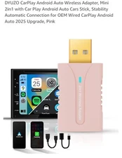 DYUZO CarPlay Android Auto Wireless Adapter, Mini 2in1 with Car Play Android...