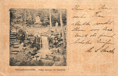 AK*  Georgsmarienhütte - Holste Denkmal mit Wasserfall (AB)70343