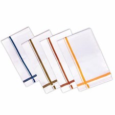 Quality Men's Cotton White Dhoti With Colored Border Size-2 meters Pack of 4 US