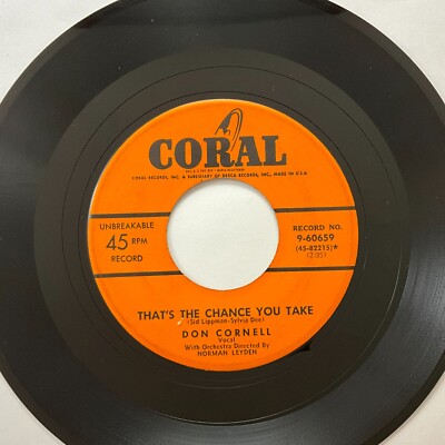 Don Cornell, That's The Chance You Take / I'll Walk Alone, 7'' 45rpm, Vinyl VG+