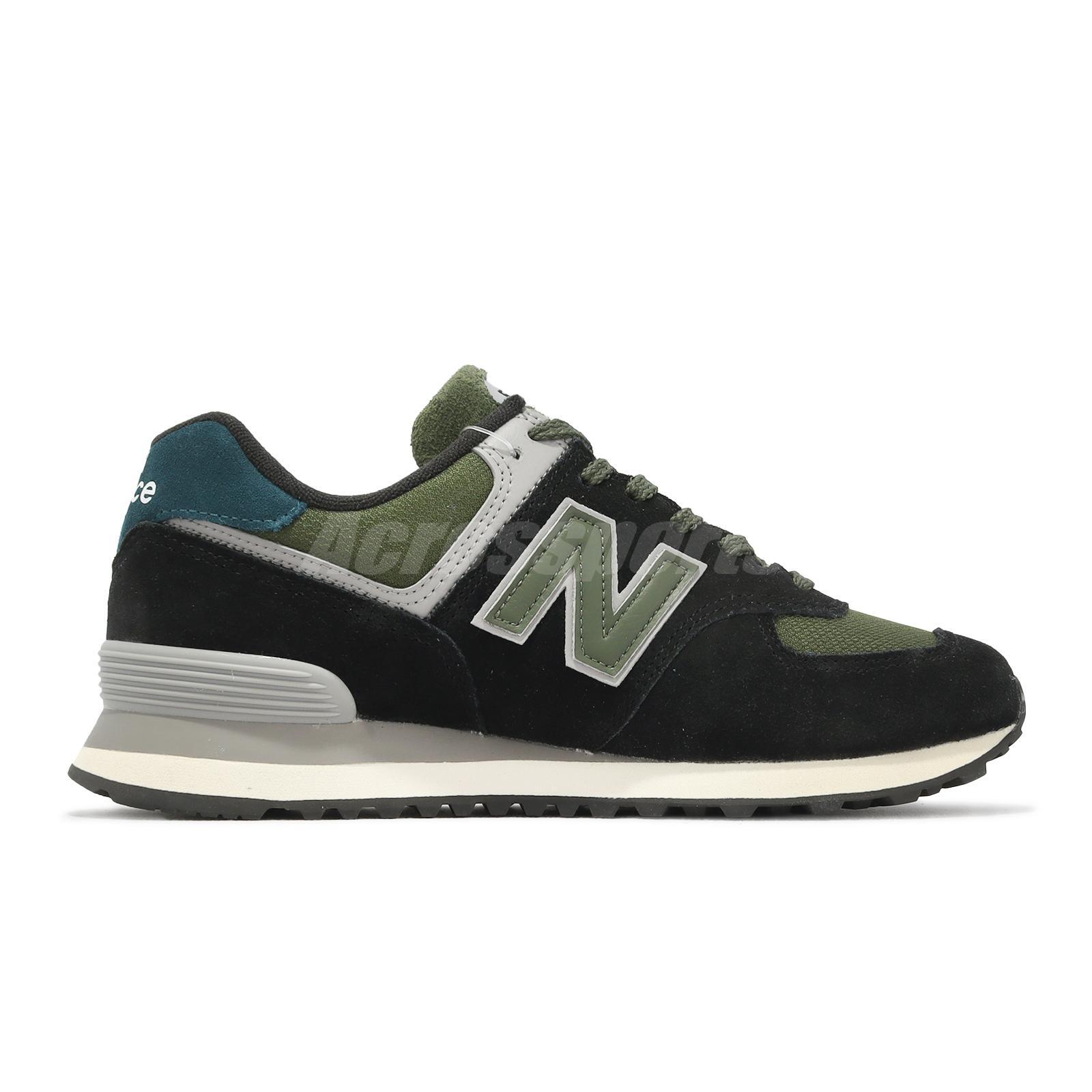 New Balance 574 NB Black Grey Olive Teal Cordura Men Casual Shoes 