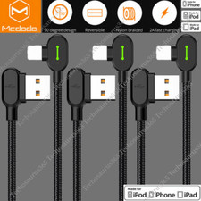 3Pack Mcdodo 90 Degree Braided USB Charging Cable Data Charger For iPhone 14 11