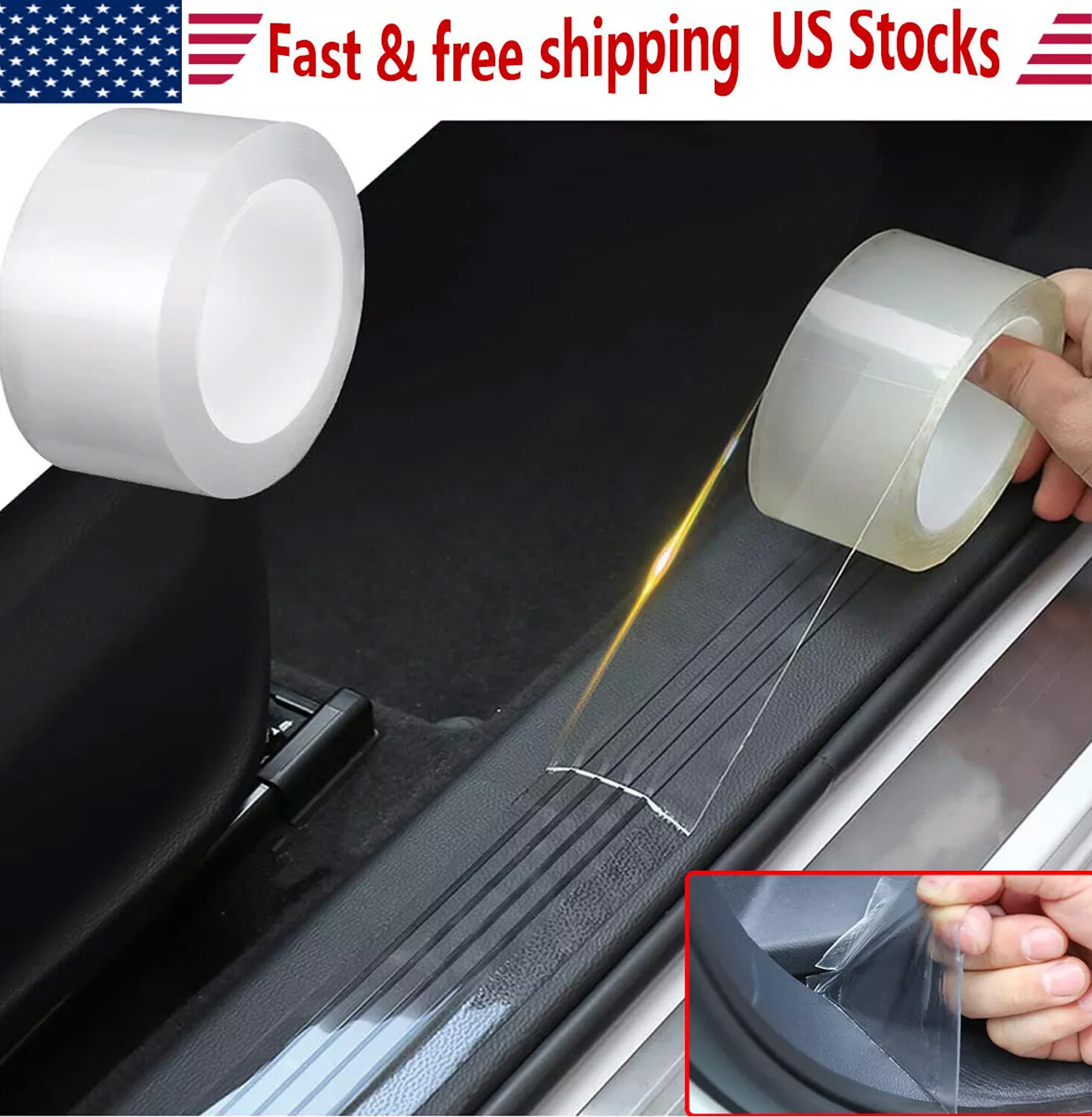 Car Door-Transparent Sticker Body-Anti Scratch Protector Sill Scuff-Cover Strip