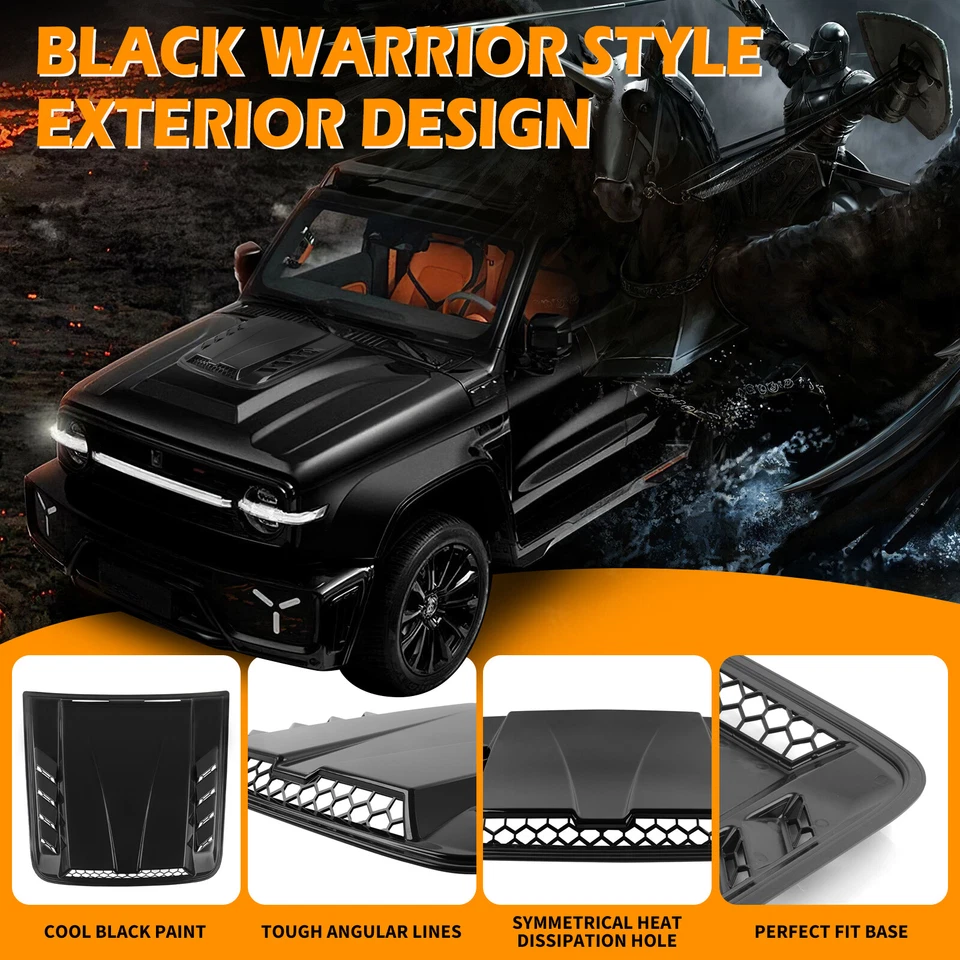Car Decor Air Flow Hood Vent Scoop Bonnet Cover For Dodge Avenger R/T SXT SE ES - Image 4 of 4