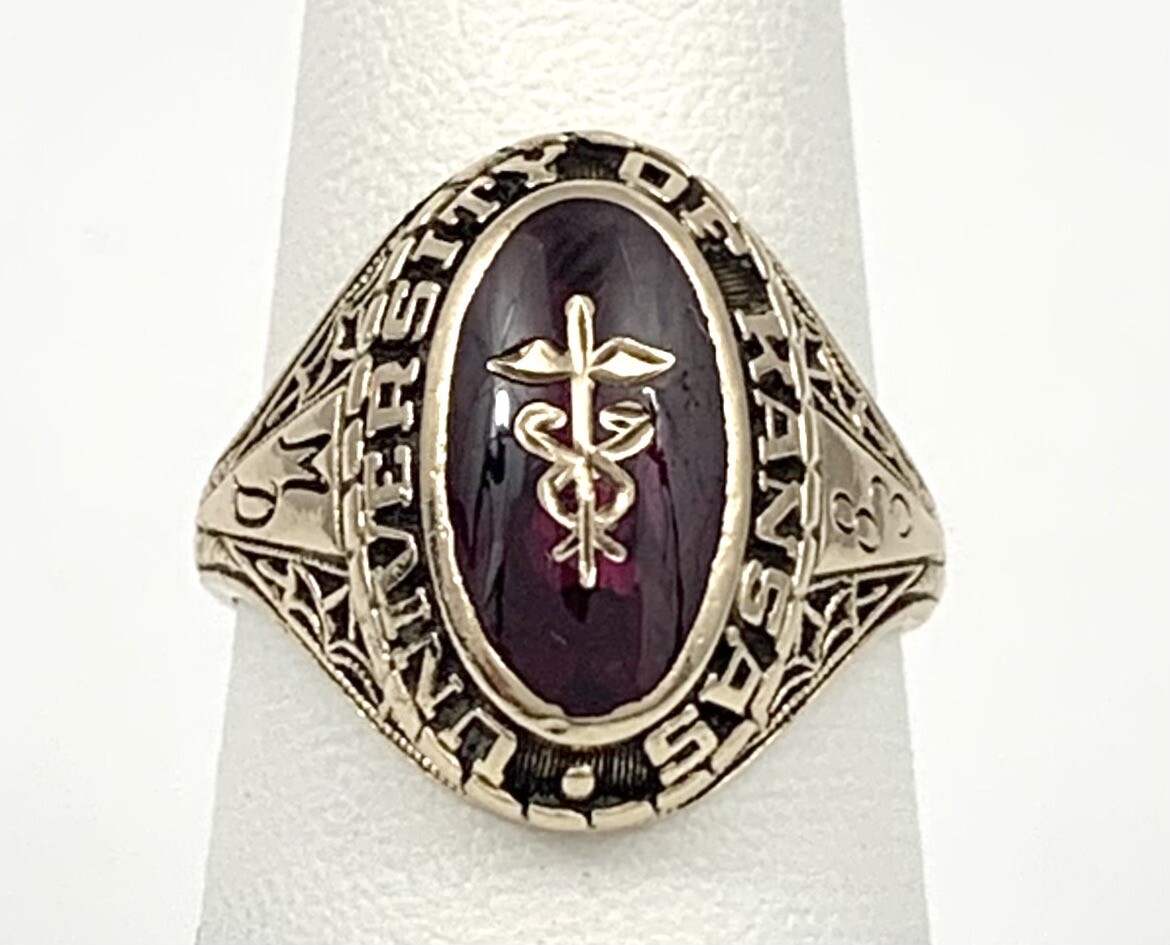 1983 14K Gold College University Kansas School Of Medicine Doctor