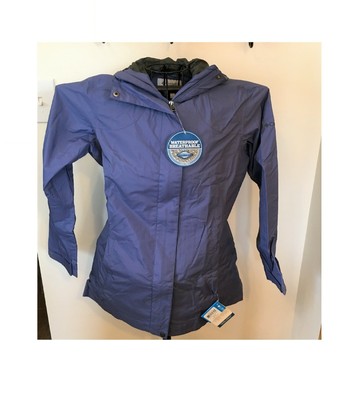 Columbia Blue Rain Coat Jacket Women's Blue Rains Looker EXS Omni-Tech Nylon $79