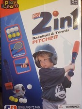 PLAY LEARN: 2 in 1 RC Baseball  Tennis Pitching Machine, Remote Control Bat 5 