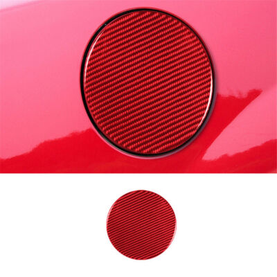 Red Carbon Fiber Texture Add-on Gas Fuel Door Cover Cap For Chevrolet Camaro