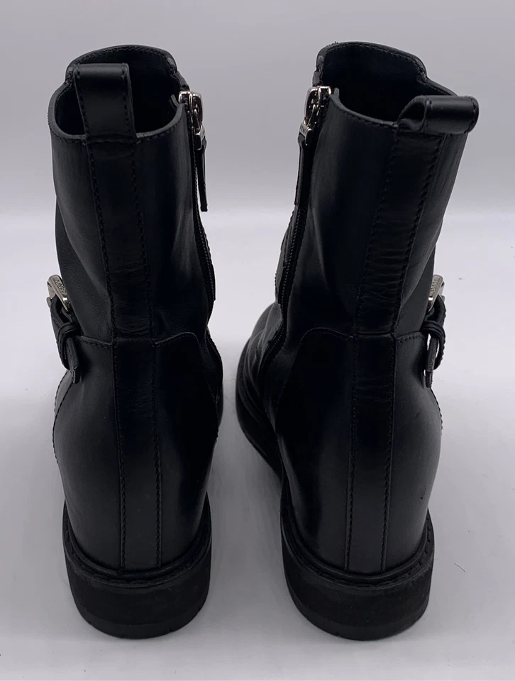 Botas de motociclista Fendi para mujer de cuero negro con hebilla con logotipo talla 38 EE. UU. 8 Foto 4 de 4