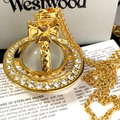 Vivienne Westwood PINA ORB Necklace Gold Pendant with drawstring