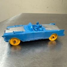Vtg c.1950s AUBURN Rubber Blue Silver Cadillac Convertible Toy Car #504 USA