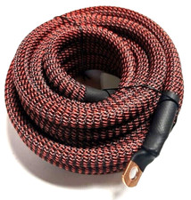 4 Gauge Red/Back Snakeskin Power/ Ground Copper Marine Wire with Terminals