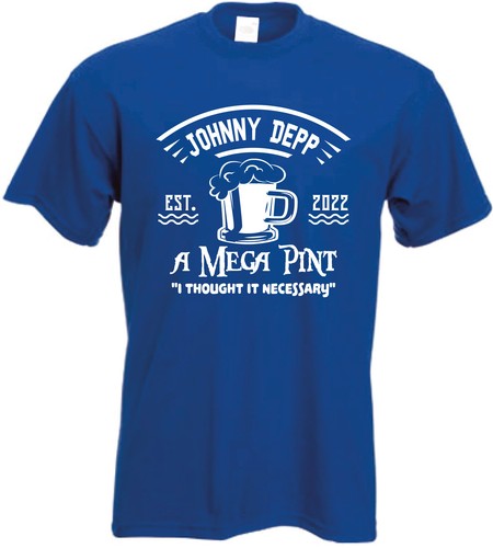  Johnny Depp quote  A MEGA PINT? I thought it necessary Adults T-Shirt unisex - Picture 8 of 12