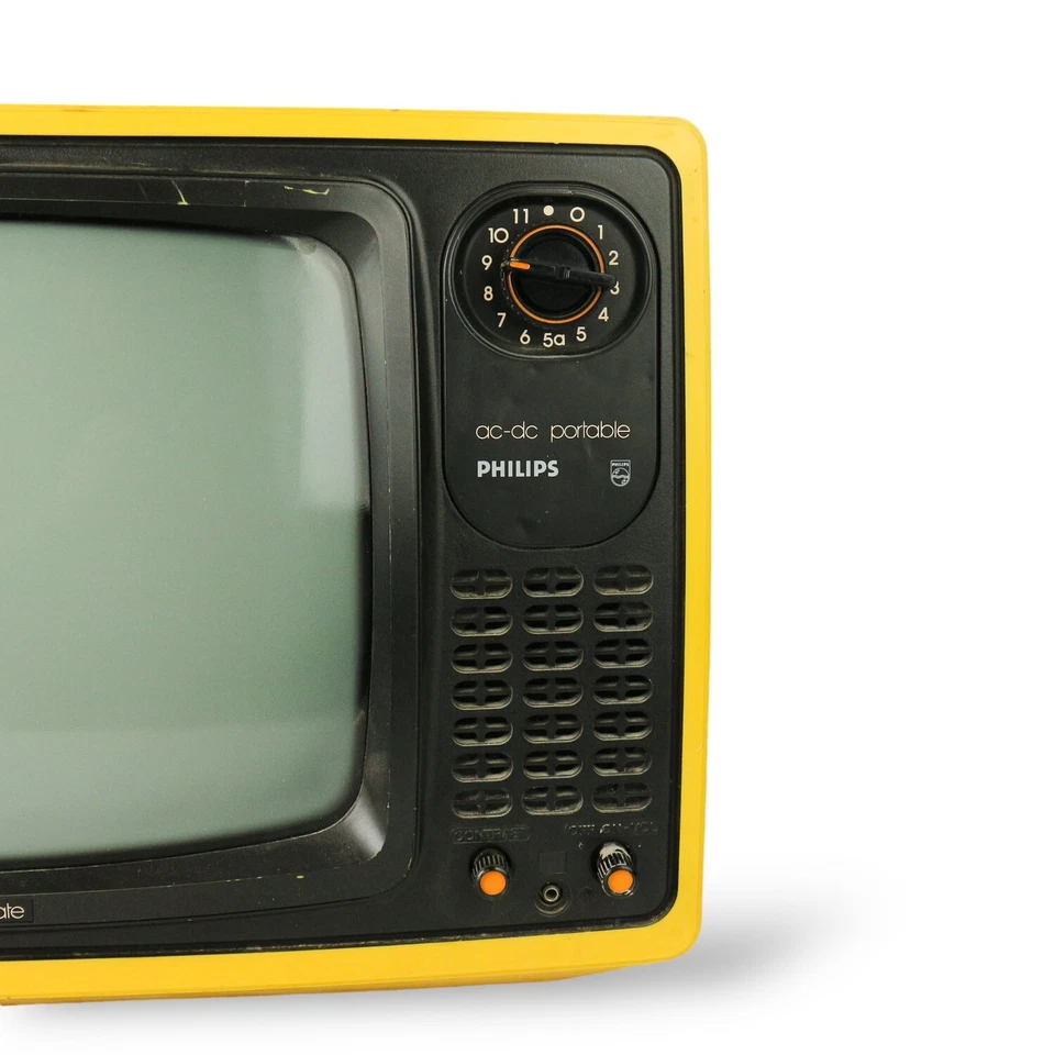 AC-DC Solid State YELLOW Portable Phillips Television - Cord Cut - TB810 - image 4 of 4