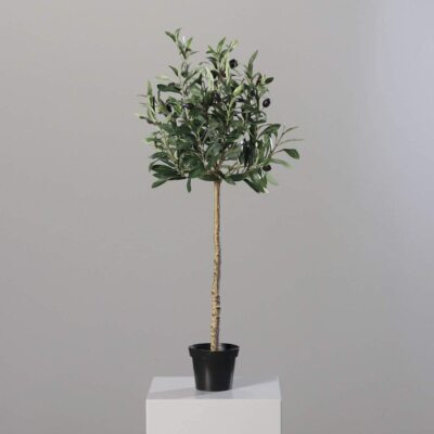 mucplants Künstlicher Olivenbaum im schwarzen Topf Höhe ca. 82 cm Topfpflanze
