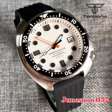 Tandorio 44mm Brushed 20ATM NH35A Automatic White Dial Sapphire Glass Men Watch