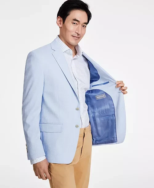 Giacca tuta blazer sportivo elasticizzato blu cielo 38R uomo Michael Kors nuova $295