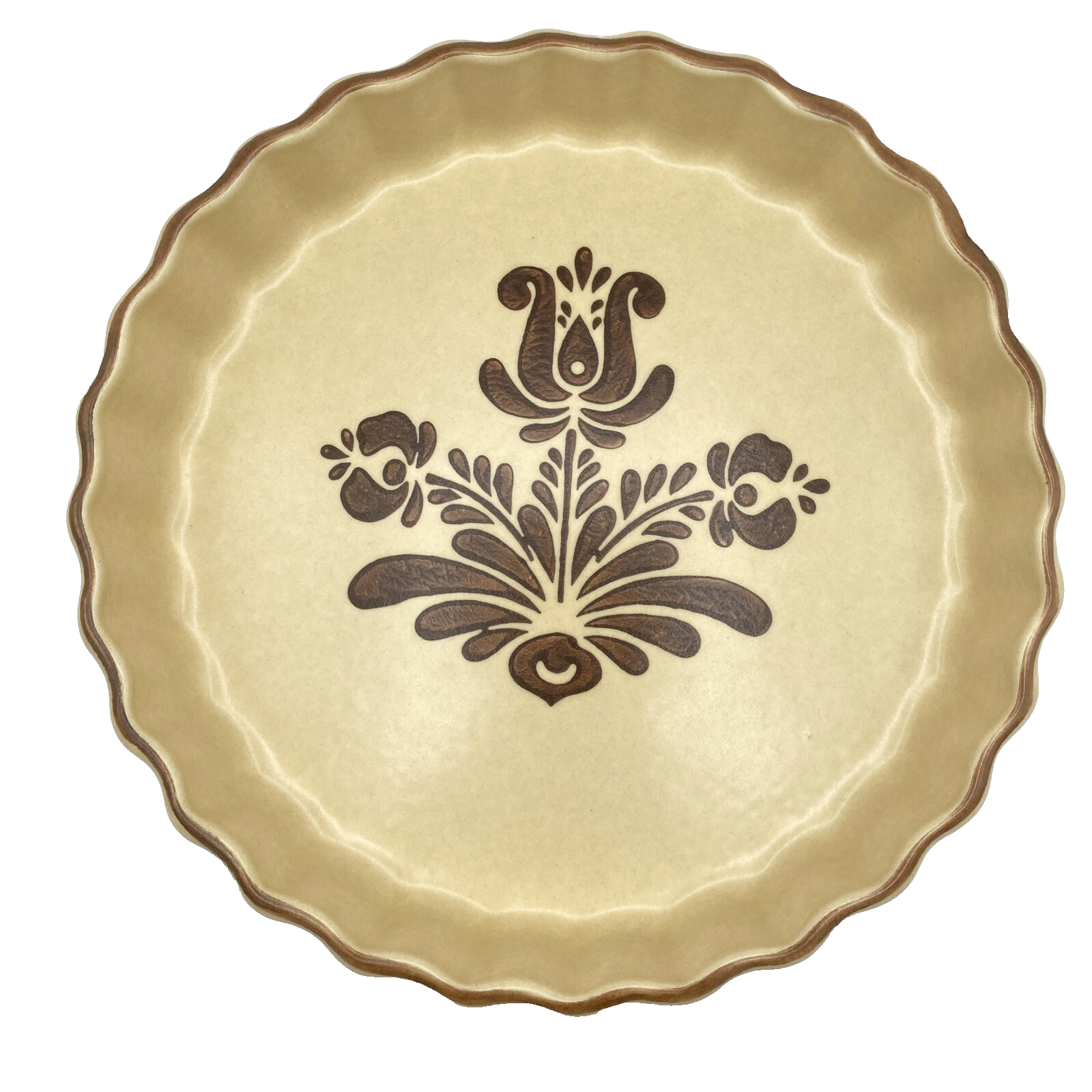 Pfaltzgraff Village Stoneware 9 Inch Quiche Dish Beige No Crazing