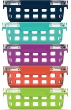 Ello Duraglass 3.4 Cup Meal Prep Sets 10Pc, 5 Pack Set- Glass Food Storage Conta