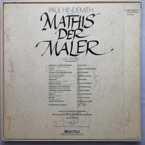 EMI 3 LP box 1C 165-03 515/17Q: Hindemith - Mathis der Maler / Fischer-Dieskau - Picture 2 of 3
