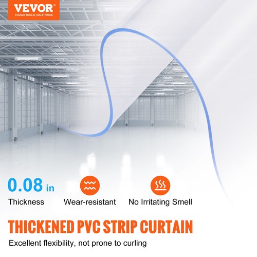 VEVOR 183x244cm Streifenvorhang Lamelle Lamellenvorhang PVC Transparent 2mm dick - Bild 2 von 12