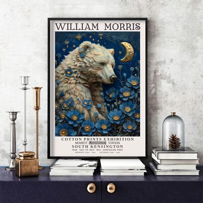 William Morris Druck, Morris Ausstellungsposter, Blue Collection Bear (3u)