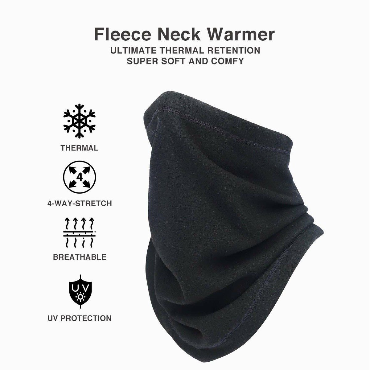 Winter Polar Fleece Neck Warmer - Windproof Neck Gaiter Face Hat