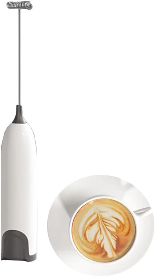 Milk Frother Electric Handheld Foam Maker for Hot Chocolate, Latte White