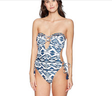 Lucky Brand Women Bandeau One Piece Swimsuit Multi Size M 7164