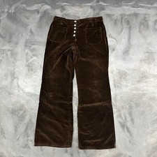 Vintage 1970s Women  s Flare Bell Bottom Brown Velvet 30x28