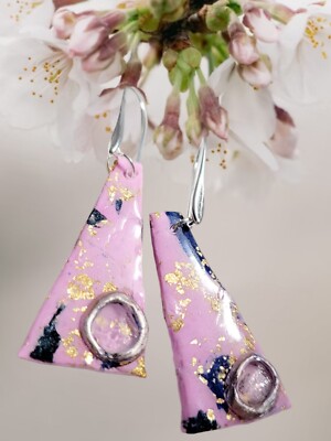Polymer Clay & Seeglas Ohrringe 