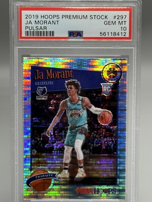 NBAカード　Premium Stock Ja Morant RC PSA 10 Ja Morant ✨RC ✨2019-20 NBA Hoops Premium Stock ✨Pulsar Prizm