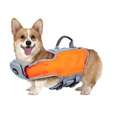 Pet Dog Life Jacket Inflatable Preservers Vest Reflective Rescue Stripe  Pull