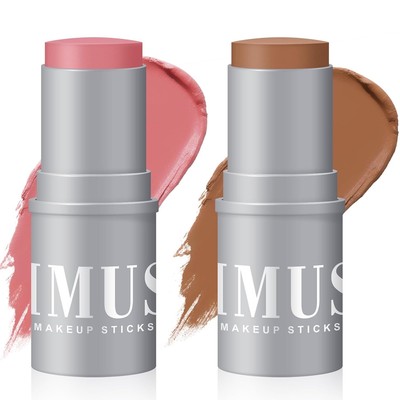 Cream Contour Stick Duo, Cream Blush Stick, Bronzer Shaping Stick, Creamy, Pigme